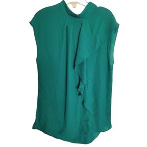 7th Avenue New York & Company Green Sleeveless Keyhole Blouse Sz Med